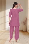 Vf 22 Slub Cotton With Embroidery Work Co Ord Set
